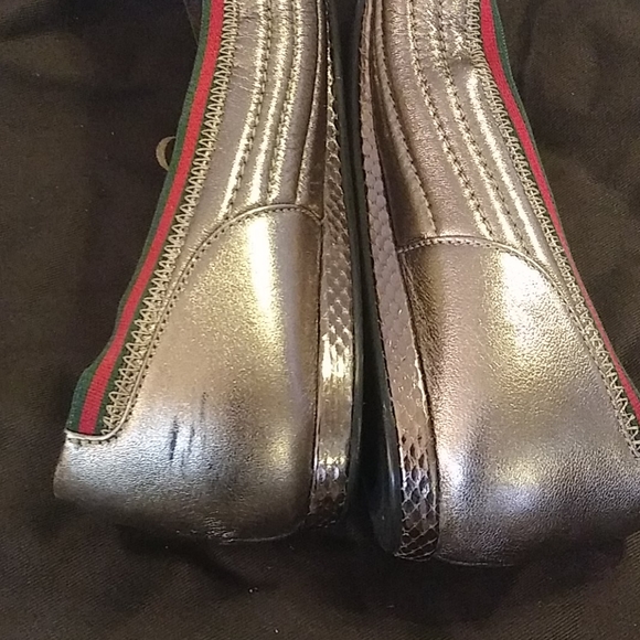 Pre-Owned Gucci Metallic Flat Sandles - Picture 9 of 16